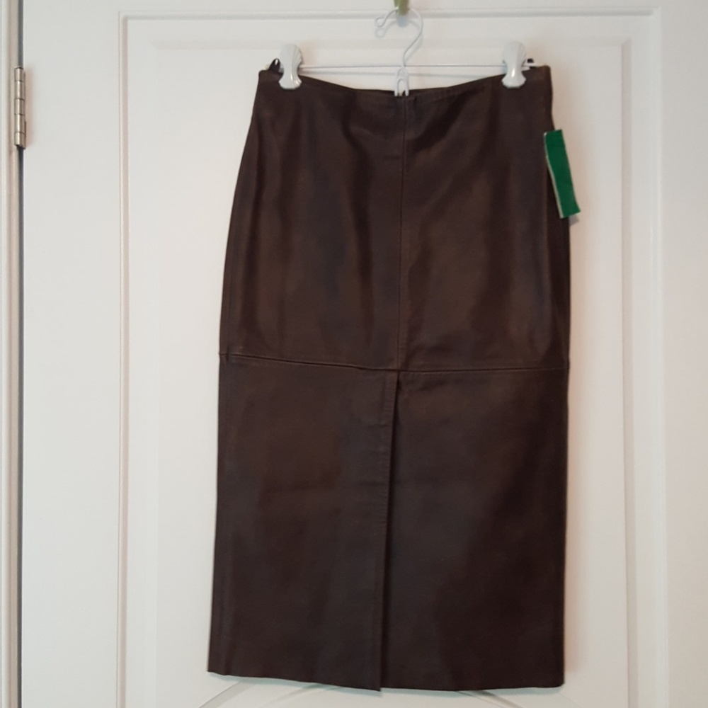 Benetton leather pencil skirt